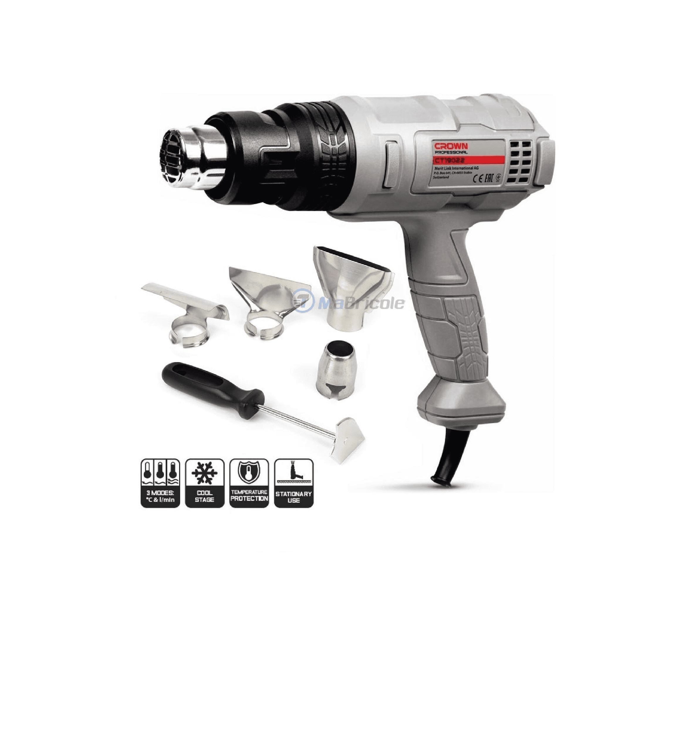 Décapeur Thermique 1800W CROWN CT19022K