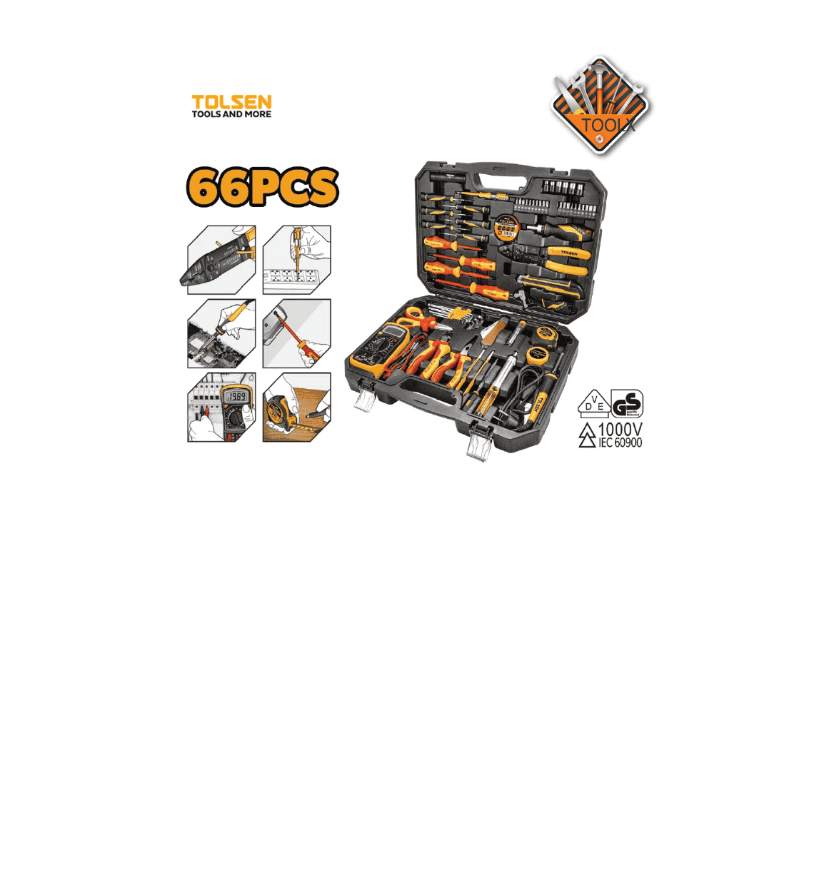 Coffret d’outils d’électricien industriel 66PCS 85310 TOLSEN