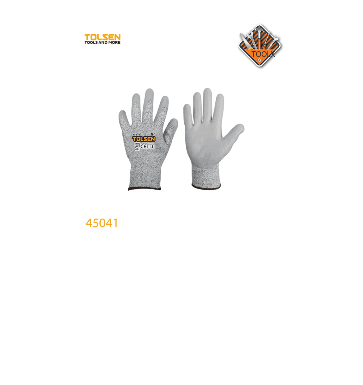 Gants de résistance aux coupures XL (10″) TOLSEN 45041