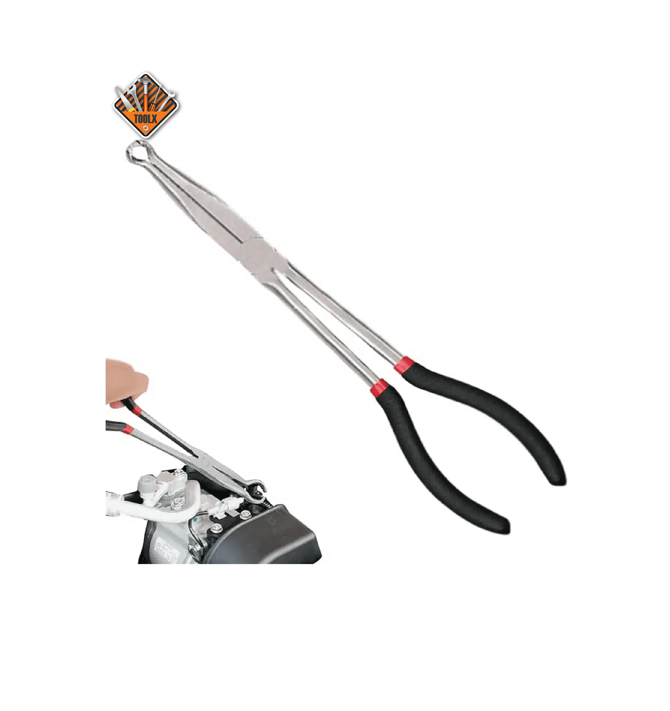 Pince à bougies d’allumage | Pince professionnelle pour connecteurs électriques – Outil automobile de 28 cm, poignée antidérapante pour connecteurs, capuchons et colliers de serrage.