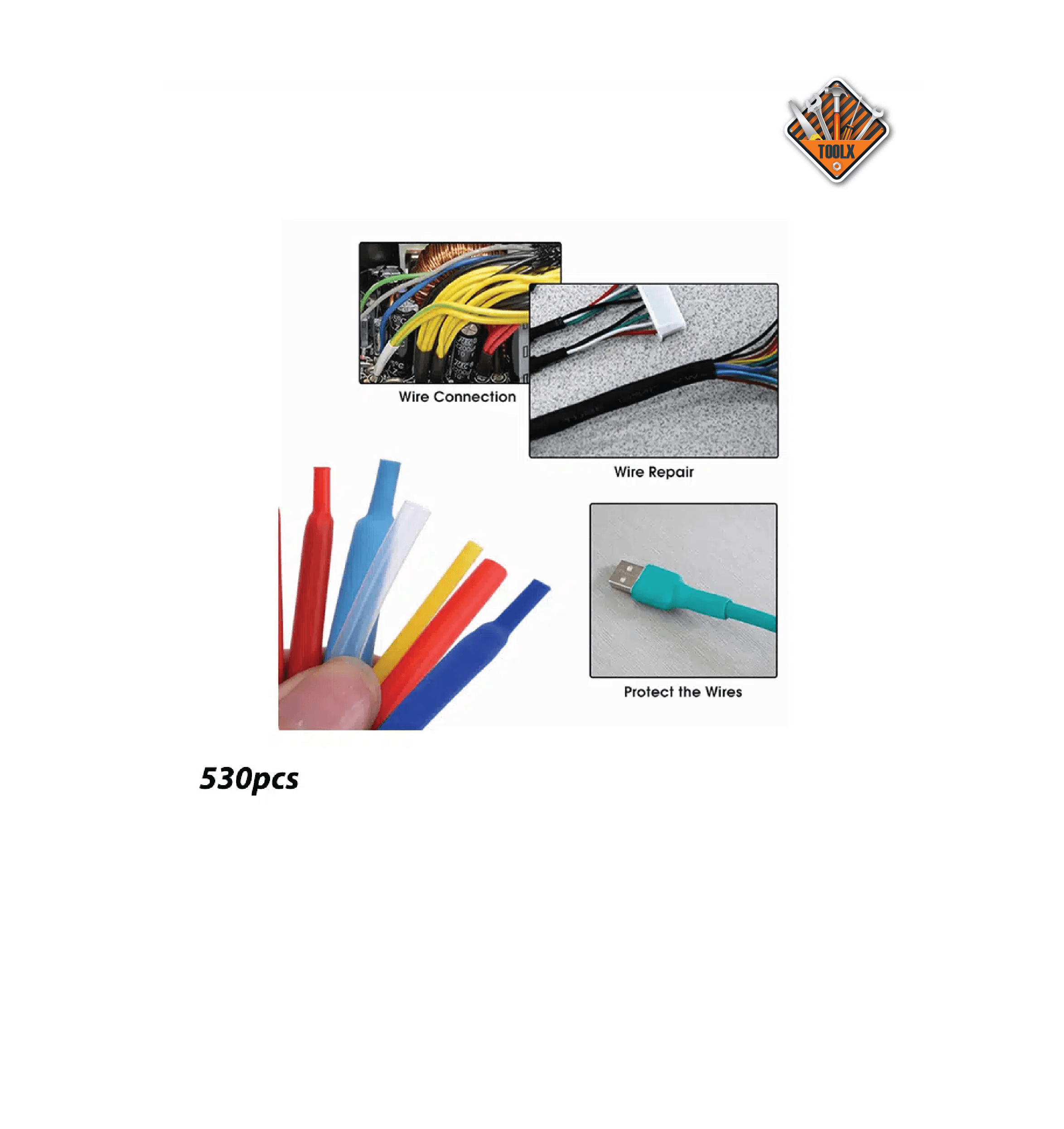 Boite de Tubes D’isolation thermorètractable 530pcs