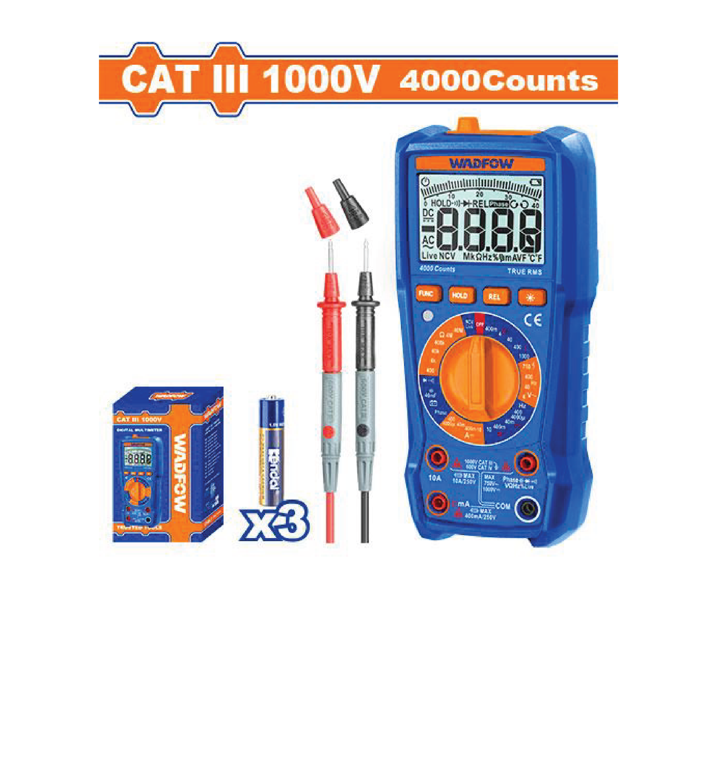 Multimetre digital 1000v 4000p WADFOW WDM2502