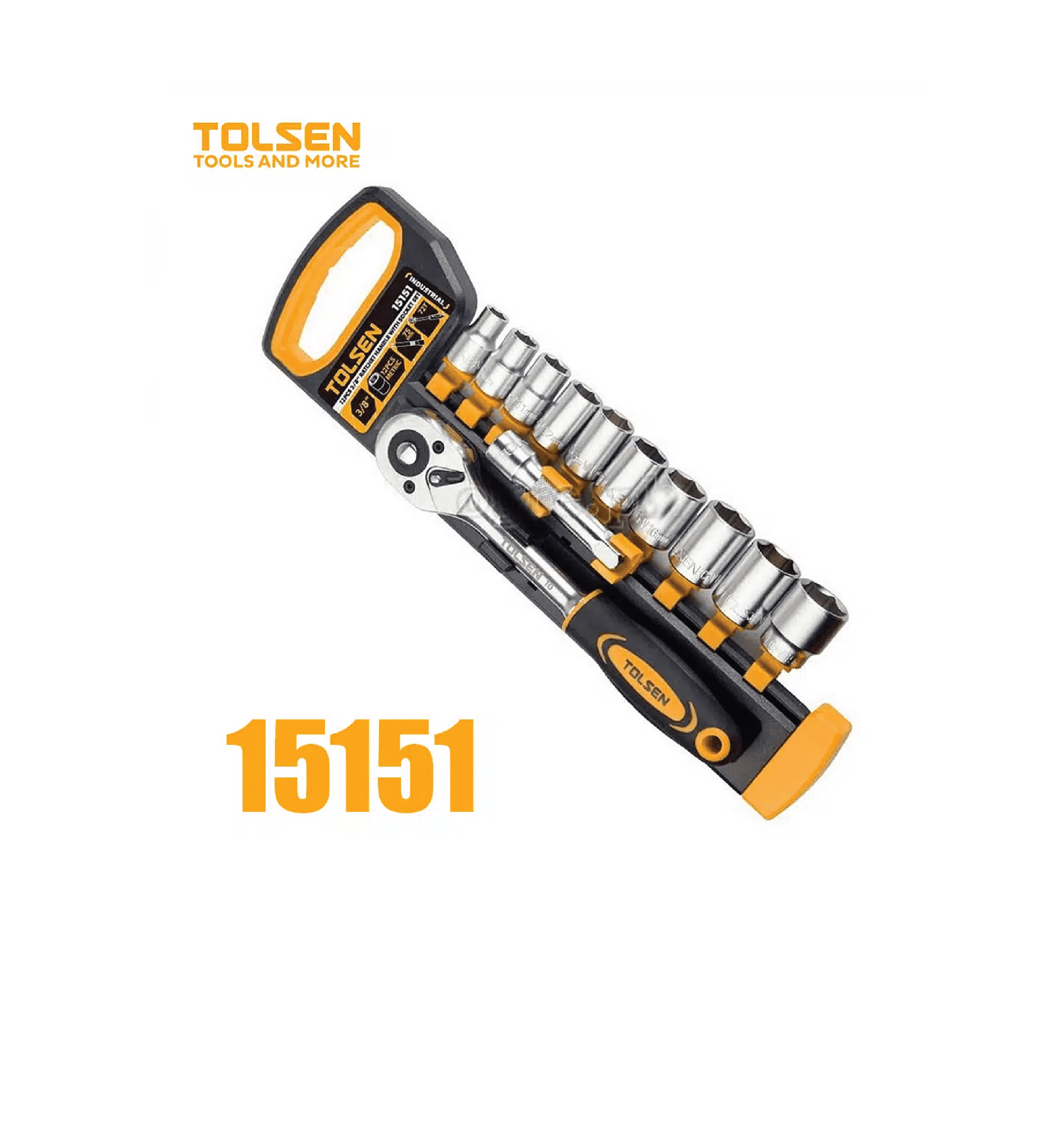 12 PIÈCES 3/8″ CLIQUET MANCHE AVEC JEU DE DOUILLES TOLSEN 15151