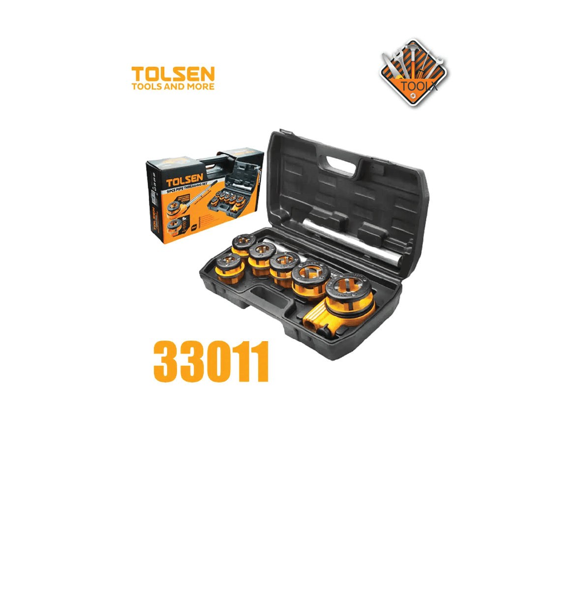 Coffret de 9 filetages pour tuyaux TOLSEN 33011