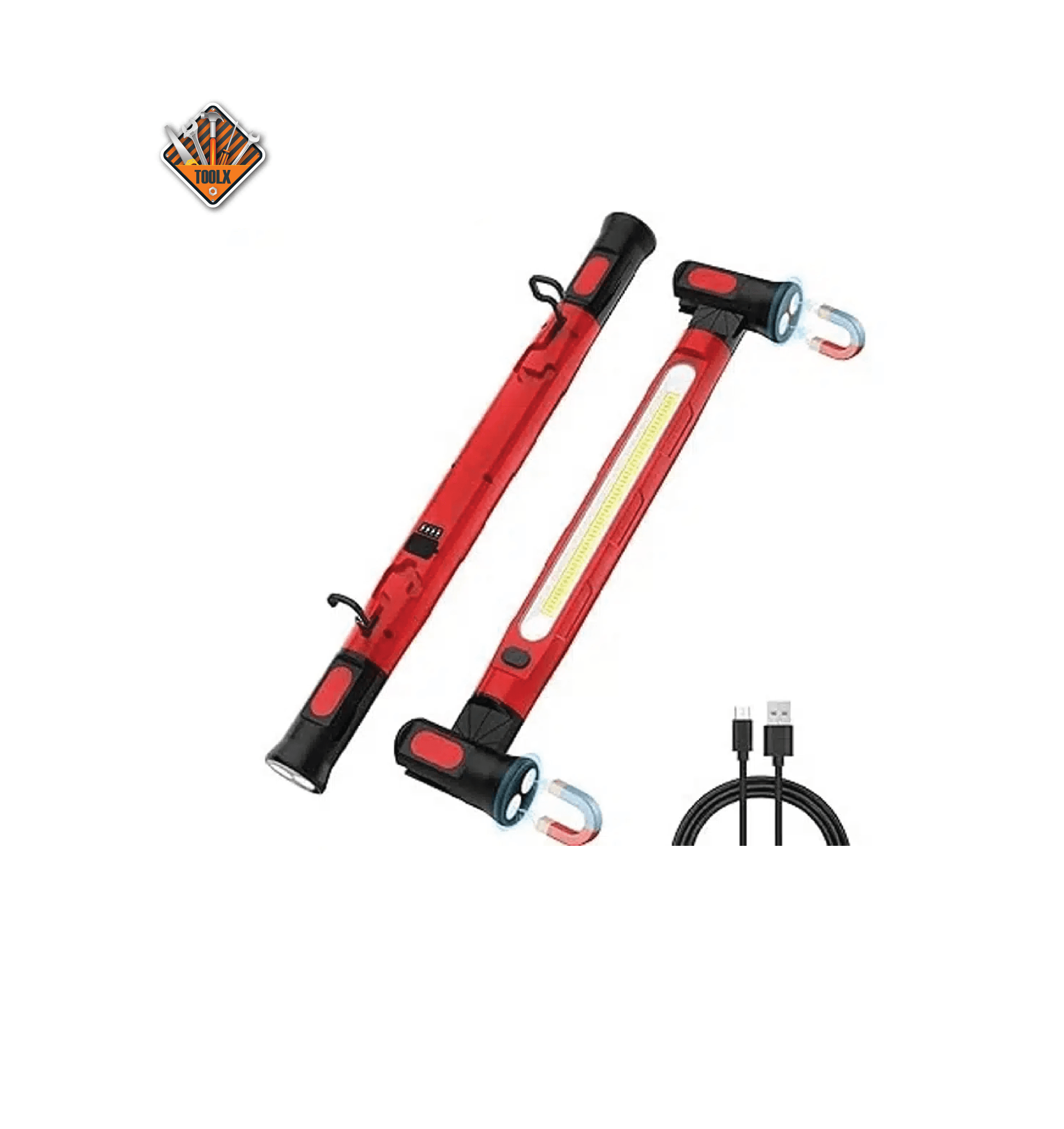 Lampe de travail LED rechargeable 6000 mAh 3000 lm, lampe d’inspection avec base magnétique et crochet, 3 modes,projecteur LED pour bâtiment/garage/atelier