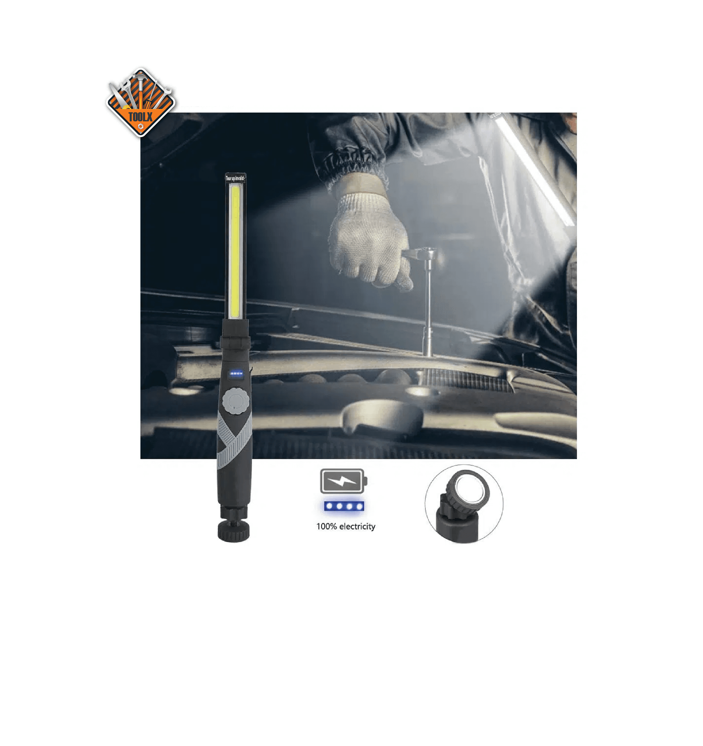 Lampes de travail rechargeables base magnétiques et portables à LED