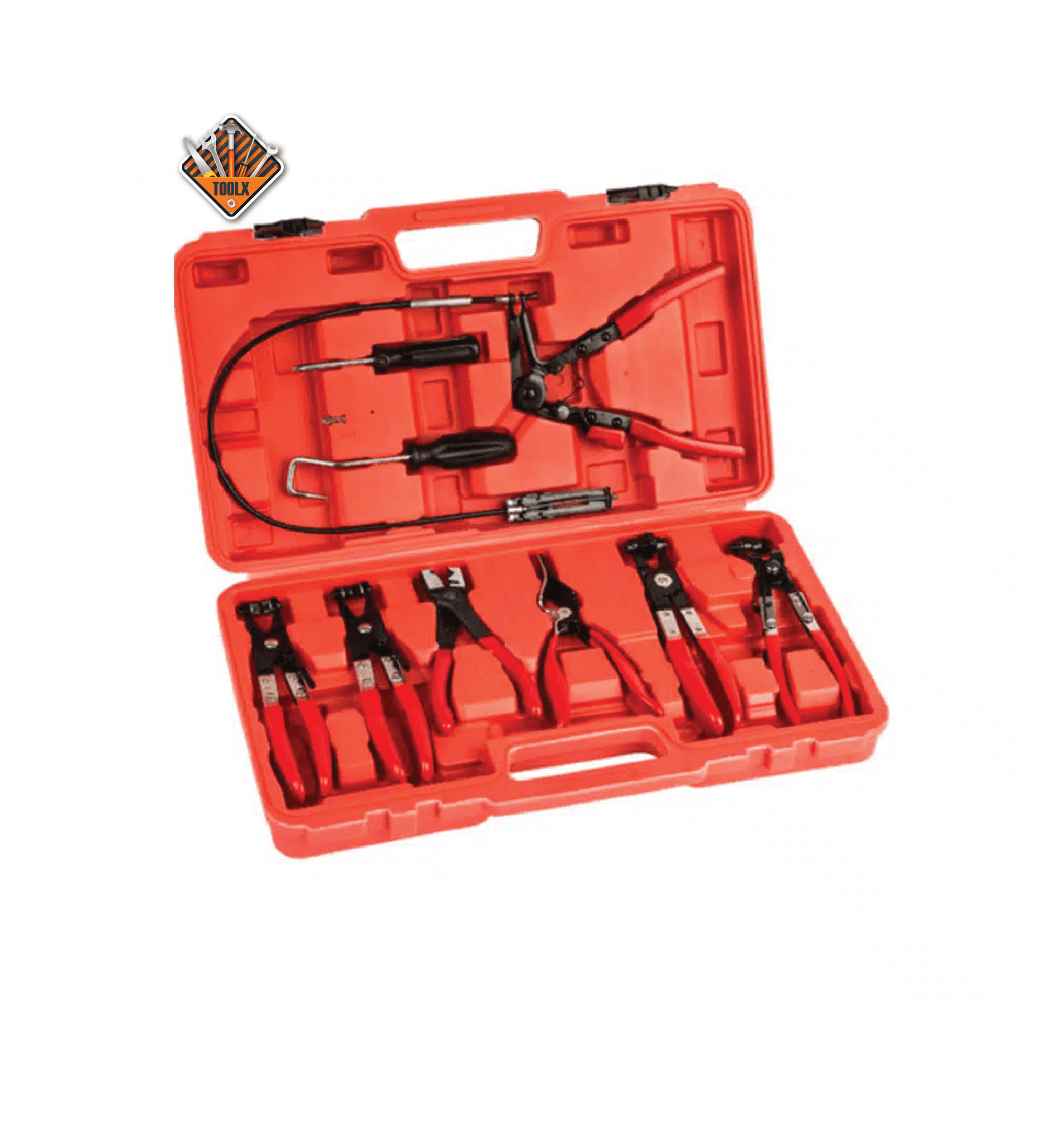 Jeu de pinces à colliers serrage pour tuyaux avec Pince Flexible de Serrage 9 pcs