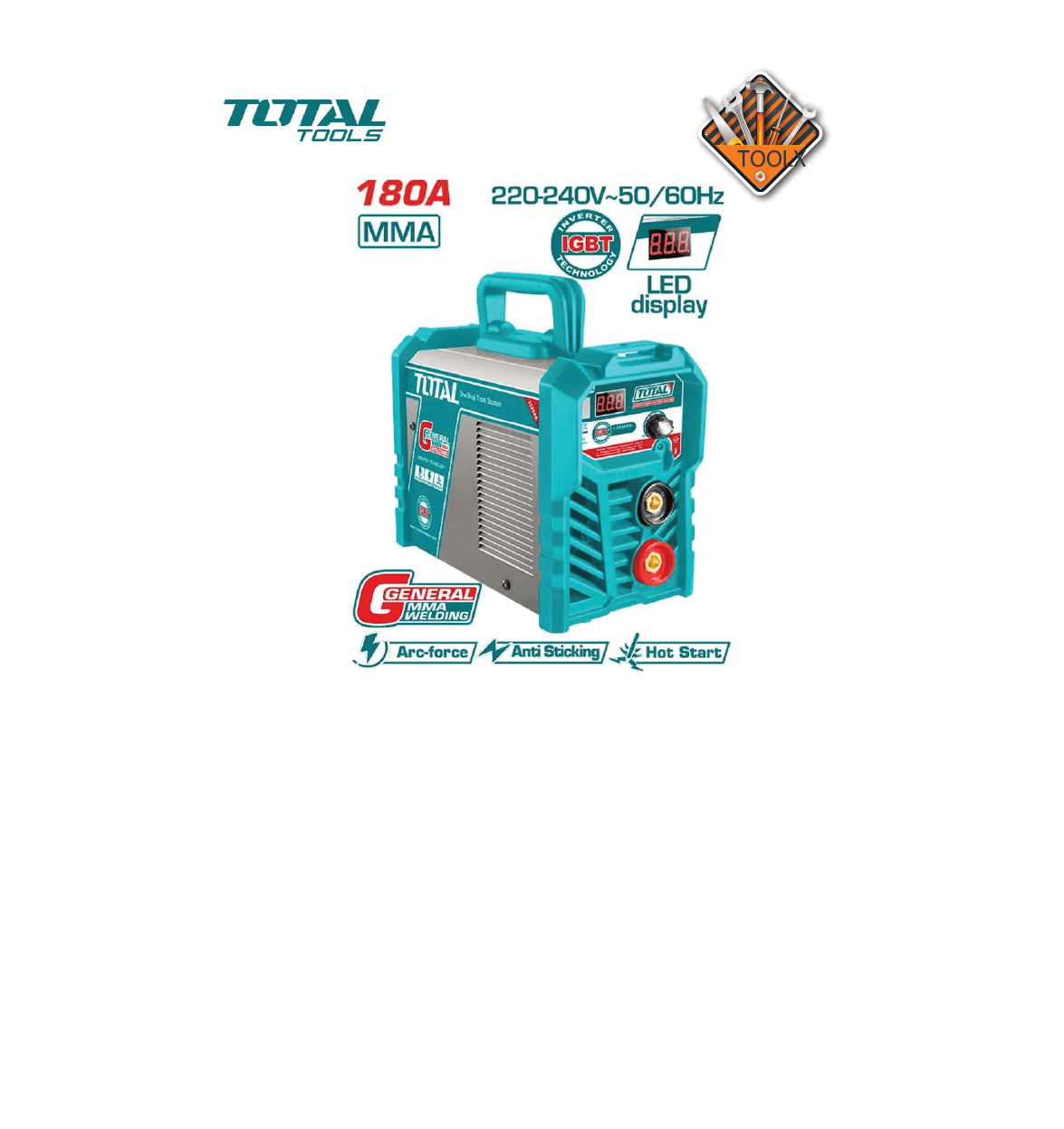 Poste a souder Inverter IGBT 180A TOTAL TW218028