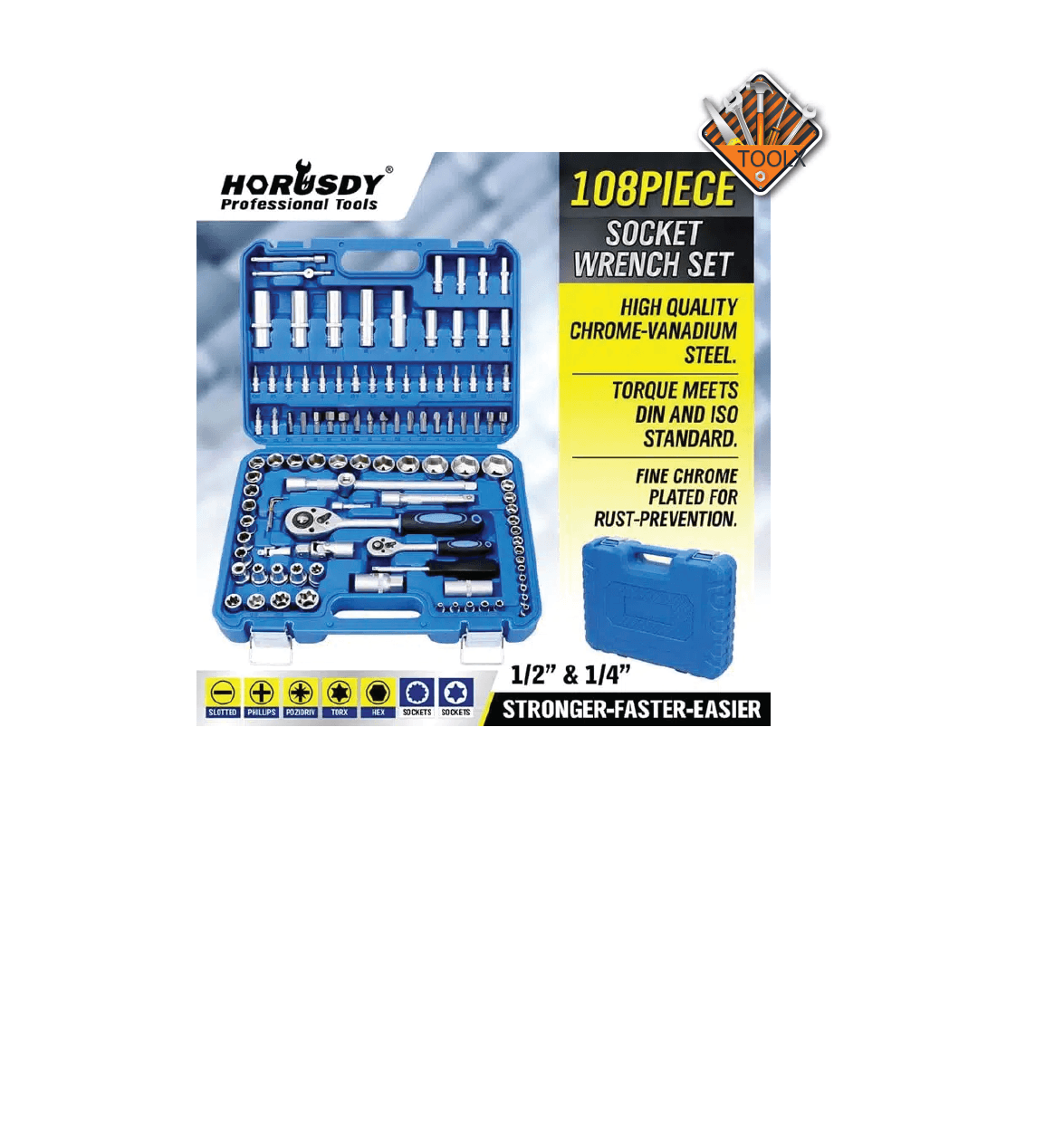 Caisse A Outils 108 Pcs 6PT TOPHELPER HORUSDY C-108