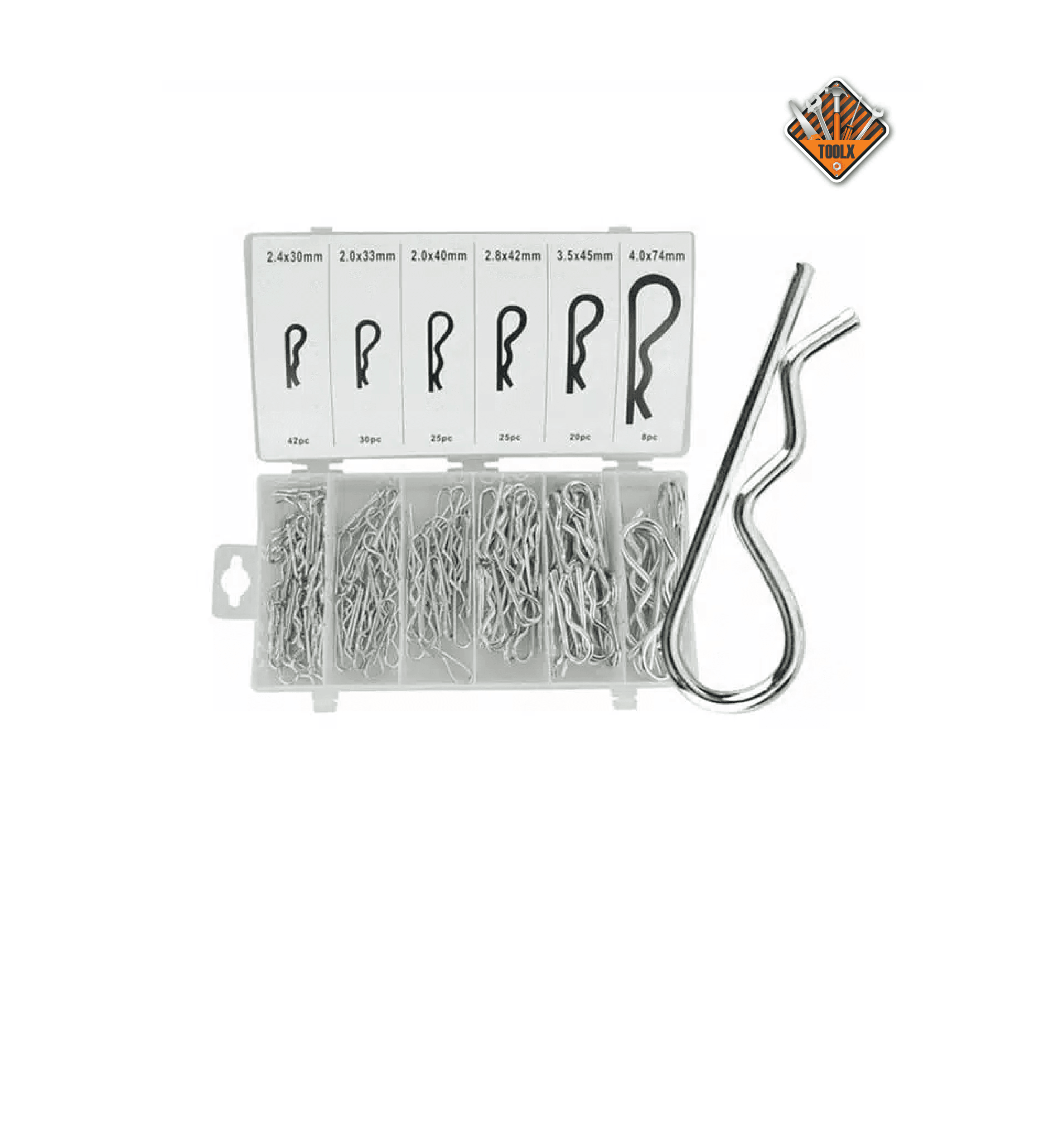 Boite De 150 Goupilles A Fente R en acier galvanisé