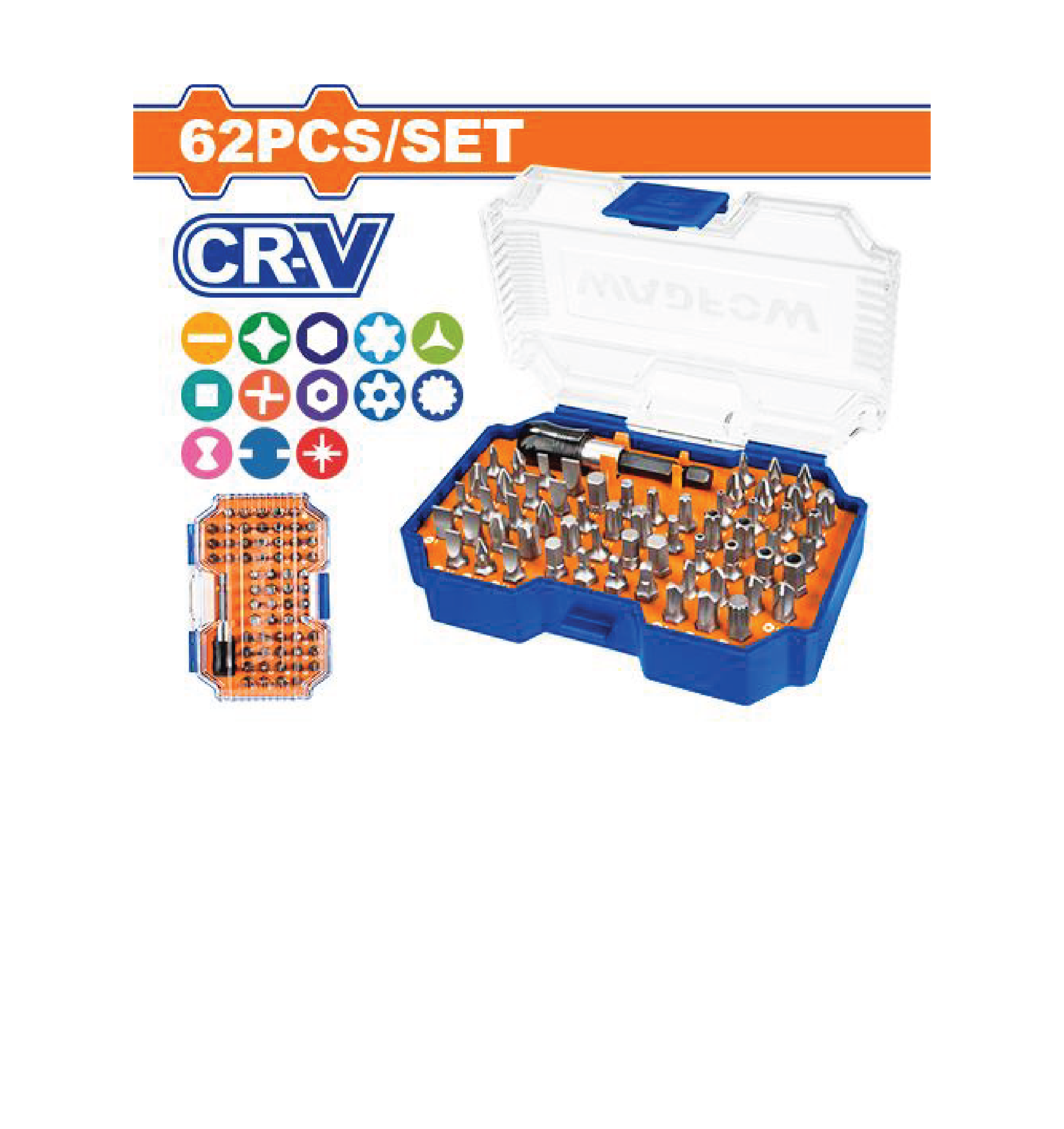 Coffret d’embouts 62 pieces WADFOW WBS3B62